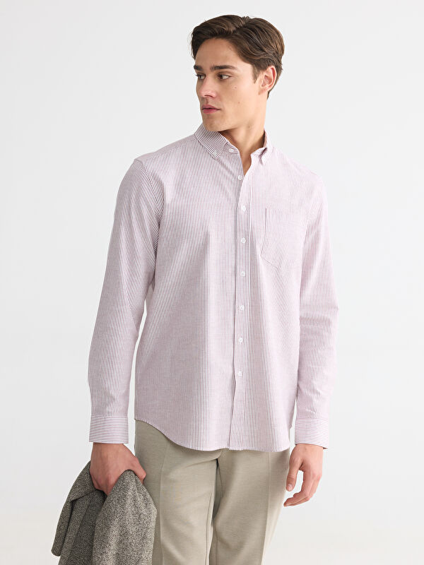LCWAIKIKI Classic Regular Fit Çizgili Erkek Gömlek