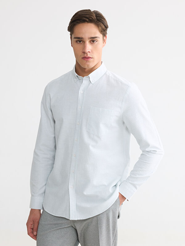 LCWAIKIKI Classic Regular Fit Çizgili Erkek Gömlek