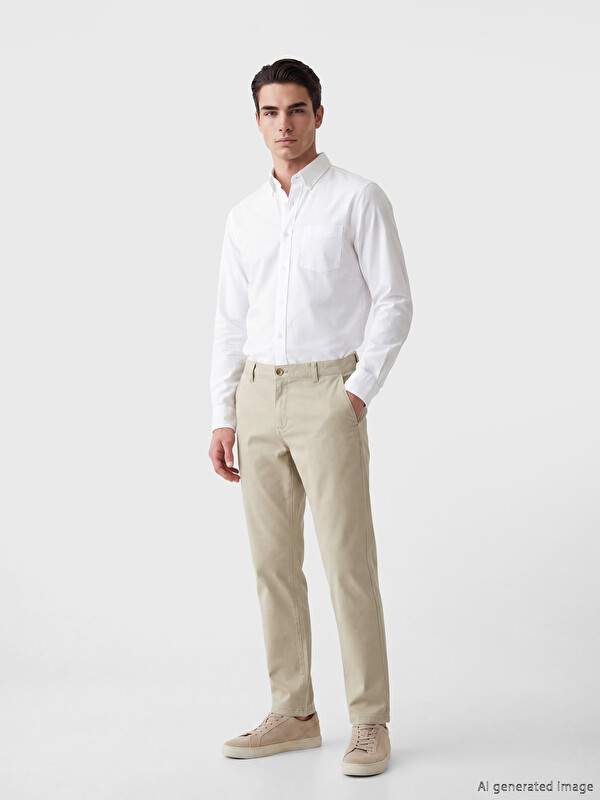 LCWAIKIKI Classic Pantalon chino en gabardine pour homme coupe standard