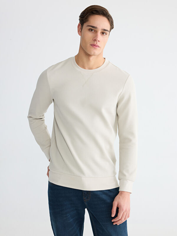 LCWAIKIKI Classic Bisiklet Yaka Erkek Sweatshirt