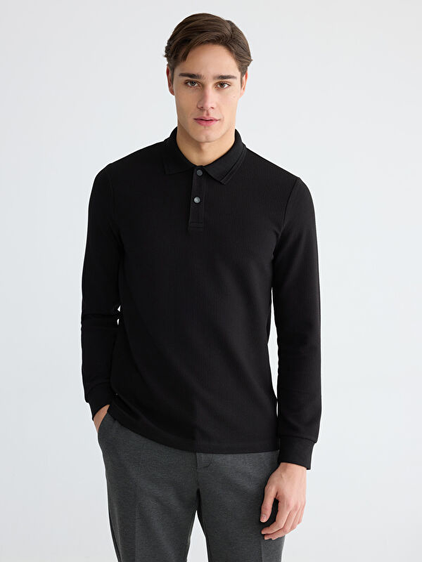LCWAIKIKI Classic Polo Yaka Erkek Sweatshirt