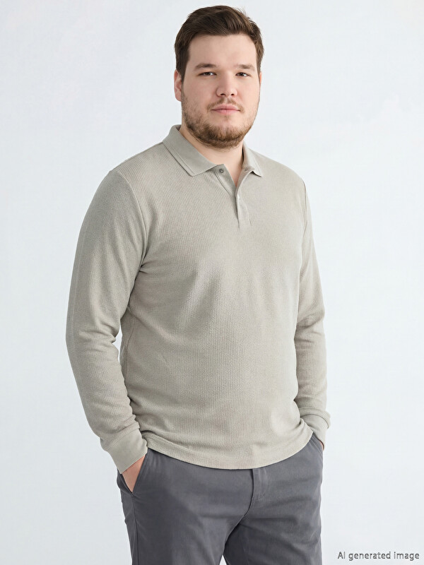 LCWAIKIKI Classic Polo Yaka Erkek Sweatshirt