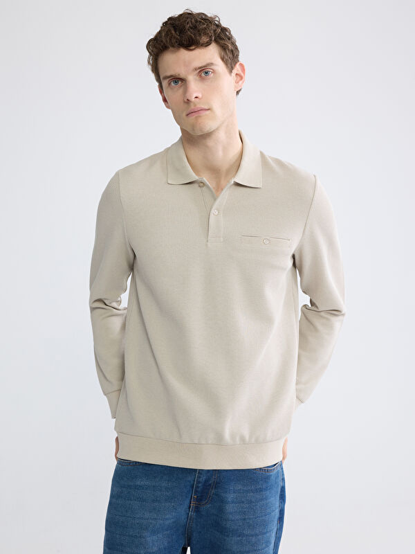 LCWAIKIKI Classic Polo Yaka Erkek Sweatshirt