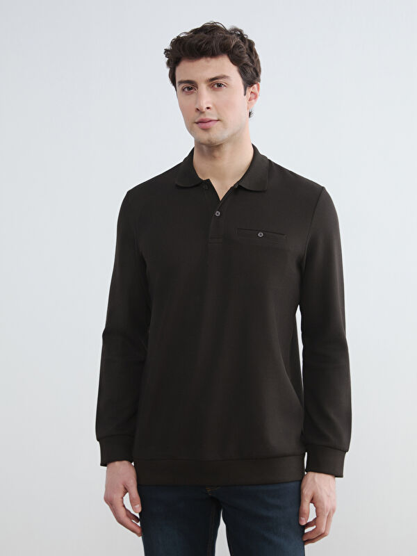LCWAIKIKI Classic Polo Yaka Erkek Sweatshirt
