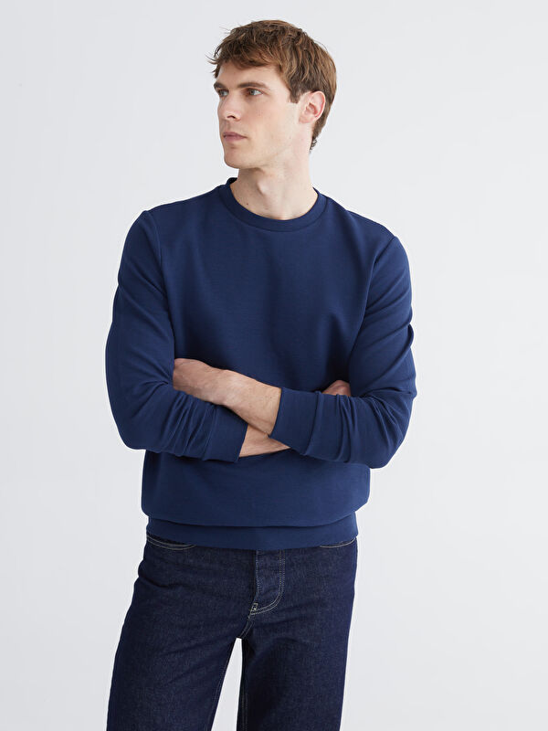 LCWAIKIKI Classic Bisiklet Yaka Erkek Sweatshirt