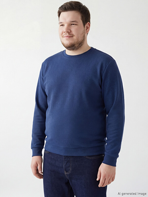 LCWAIKIKI Classic Bisiklet Yaka Erkek Sweatshirt