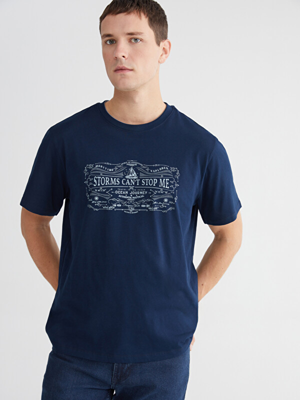 LCWAIKIKI Classic Crew Neck Printed Jersey Men's T-Shirt
