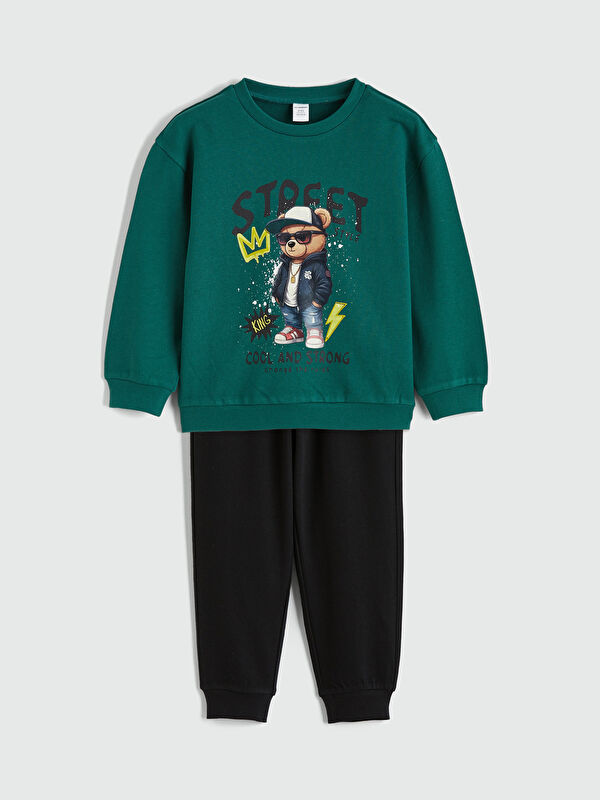 LCW Kids Teddy Bear Printed Boys' Sweatshirt and Sweatpants