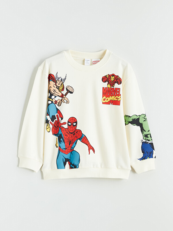 LCW Kids Marvel Comics Baskılı Erkek Çocuk Sweatshirt