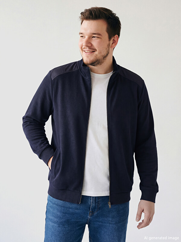 LCWAIKIKI Classic Dik Yaka Erkek Fermuarlı Sweatshirt