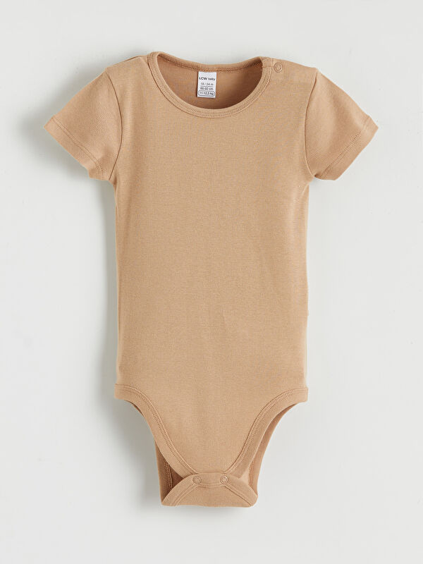 LCW baby Bisiklet Yaka Erkek Bebek Çıtçıtlı Body
