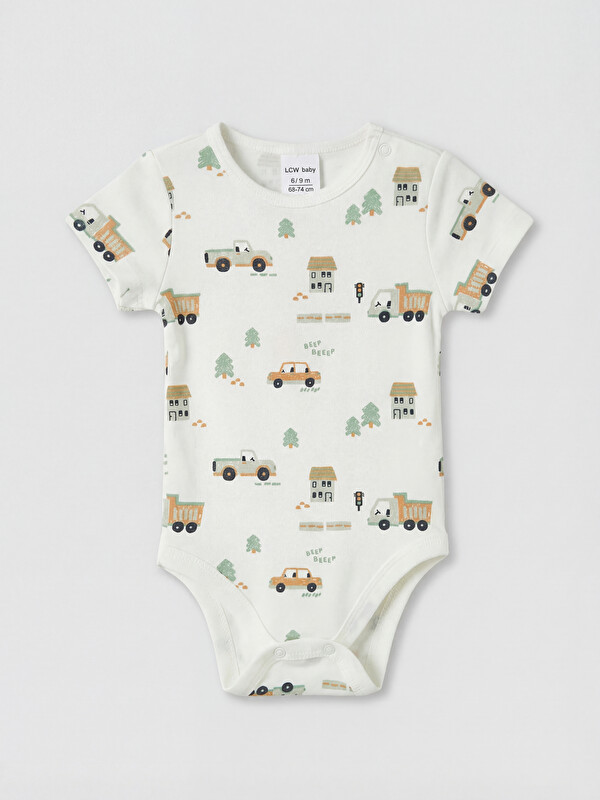 LCW baby Kısa Kollu Erkek Bebek Çıtçıtlı Body