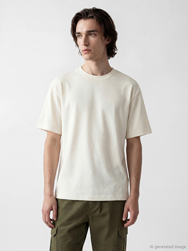 XSIDE Loose Fit Basic Kalın  Tişört