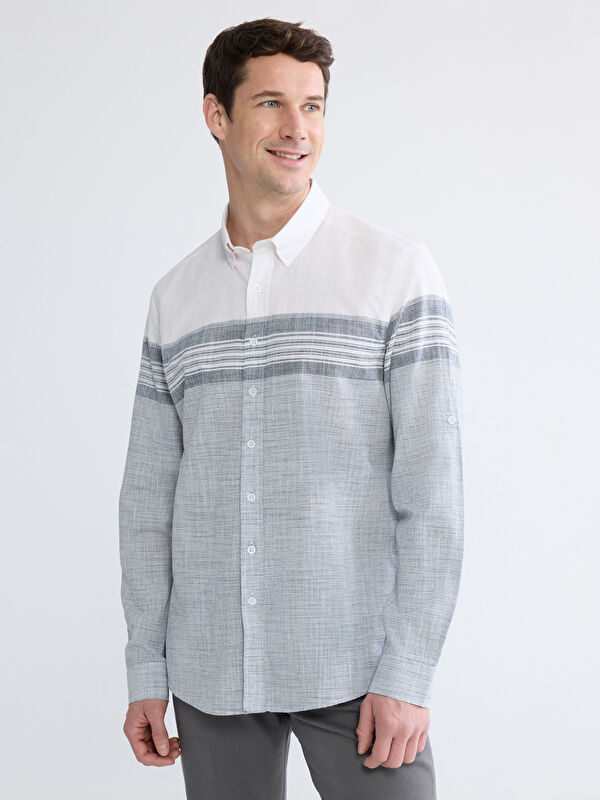 LCWAIKIKI Classic Regular Fit Çizgili Erkek Gömlek