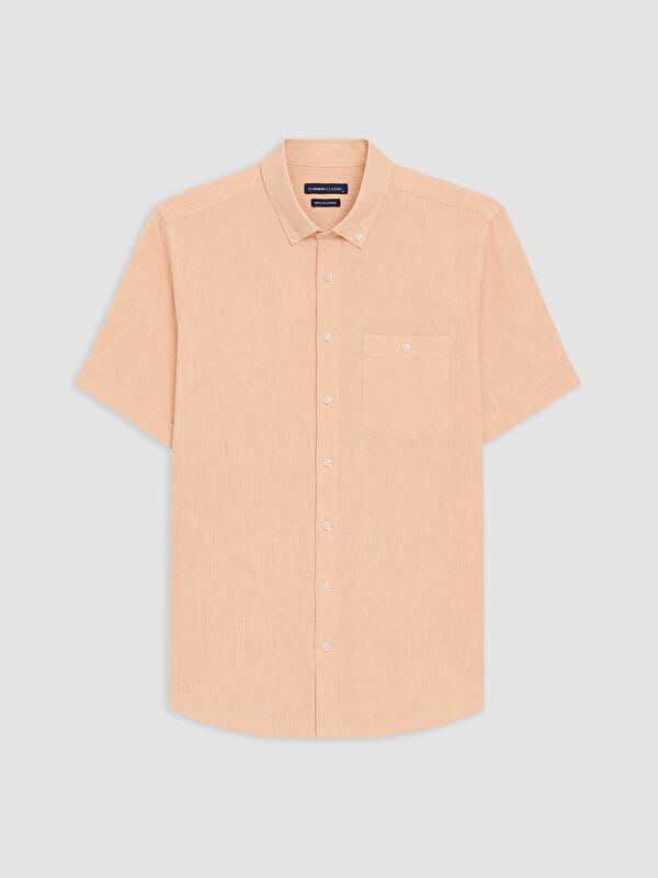 LCWAIKIKI Classic Regular Fit Keten Karışımlı Erkek Gömlek