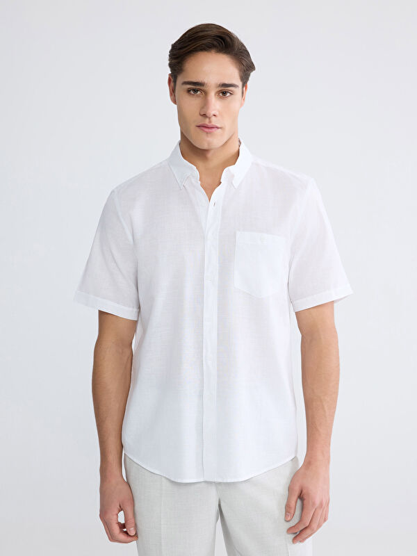 LCWAIKIKI Classic Regular Fit Linen Blend Men's Shirt	
