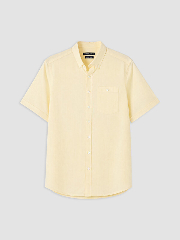 LCWAIKIKI Classic Regular Fit Keten Karışımlı Erkek Gömlek