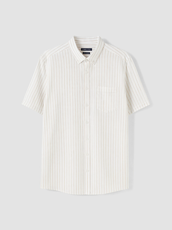 LCWAIKIKI Classic Regular Fit Çizgili Poplin Erkek Gömlek