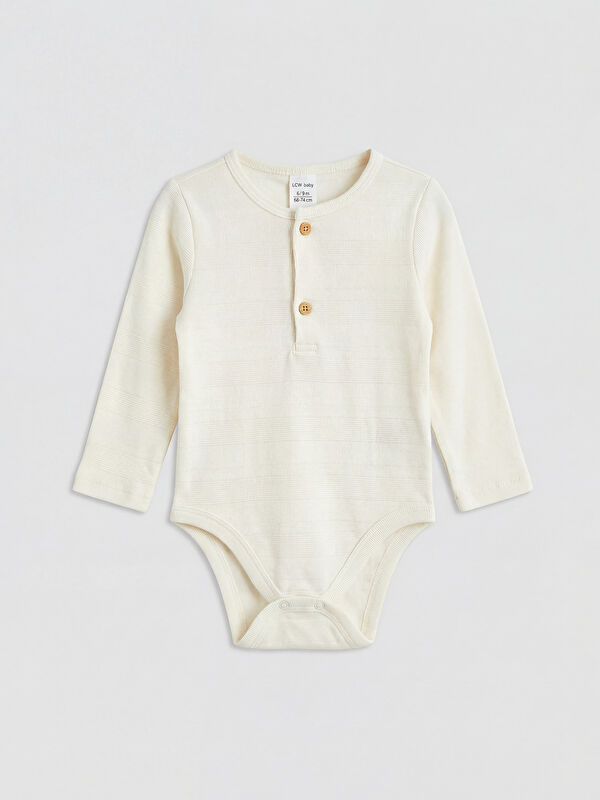 LCW baby Uzun Kollu Erkek Bebek Çıtçıtlı Body