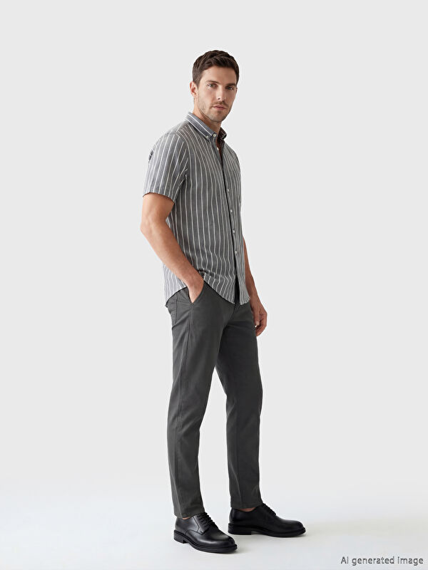 LCWAIKIKI Classic Dar Kalıp Gabardin Erkek Chino Pantolon