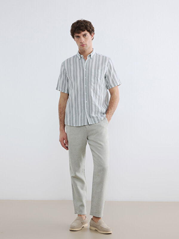 LCWAIKIKI Classic Regular Fit Keten Karışımlı Erkek Chino Pantolon