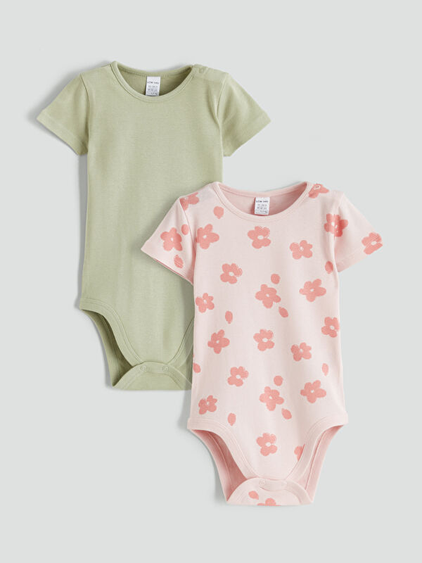 LCW baby Baskılı Kız Bebek Çıtçıtlı Body 2'li