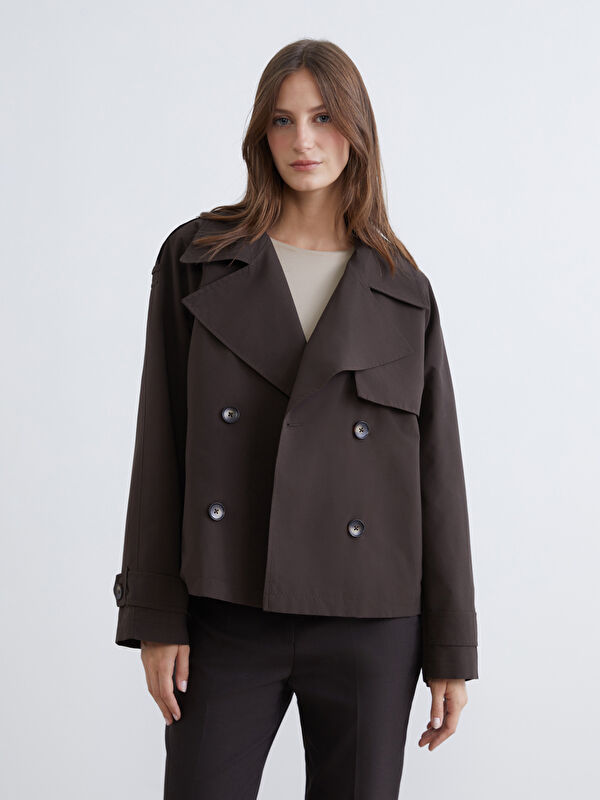 LCWAIKIKI Classic Double Breasted Collar Oversize Women's Trench Coat