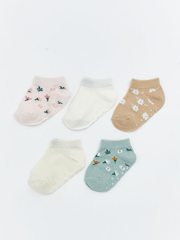LCW baby Kız Bebek Patik Çorap 5'li Paket