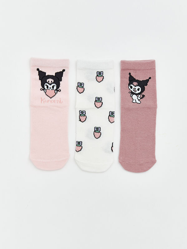 LCW baby Kuromi Patterned Baby Girls' Ankle Socks 3-packs