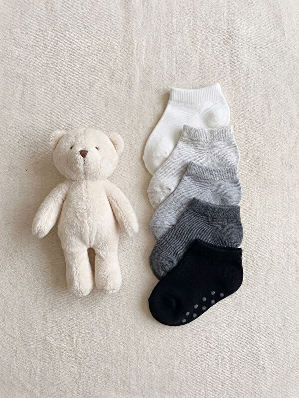 LCW baby جۆرابە ڕاهێنەرییە سادەکانی منداڵی کوڕ ٥-پاکەت