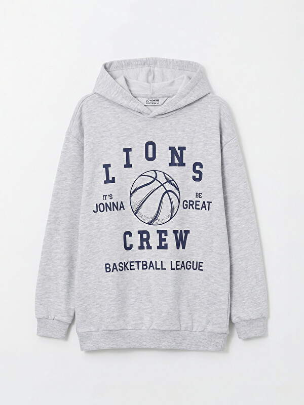 LCW Kids Kapüşonlu Baskılı Erkek Çocuk Sweatshirt