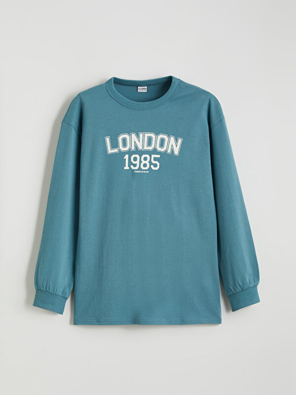 LCW Kids Bisiklet Yaka London Baskılı Erkek Çocuk Tişört