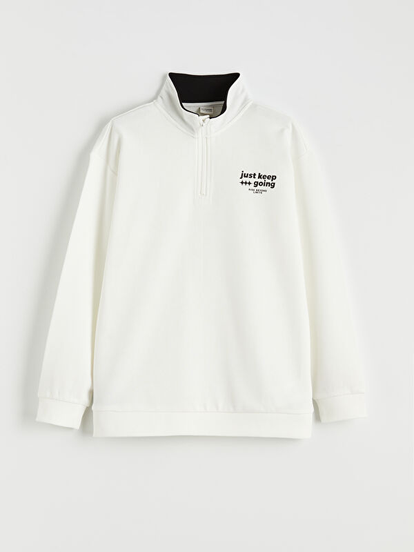 LCW Kids Boys' High Neck Half-Zip Sweatshirt
