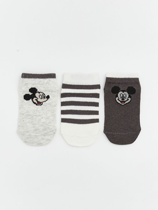 LCW baby Mickey Mouse Baskılı Erkek Bebek Patik Çorap 3'lü