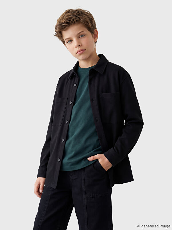 LCW Kids Uzun Kollu Erkek Çocuk Gömlek Ceket