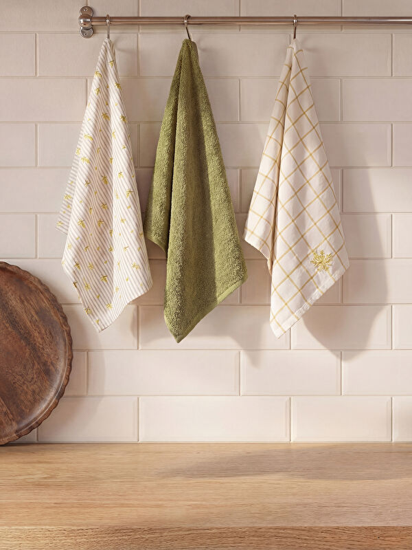 LCW HOME مجموعة مناشف شاي مطبوعة، 40x50 سم