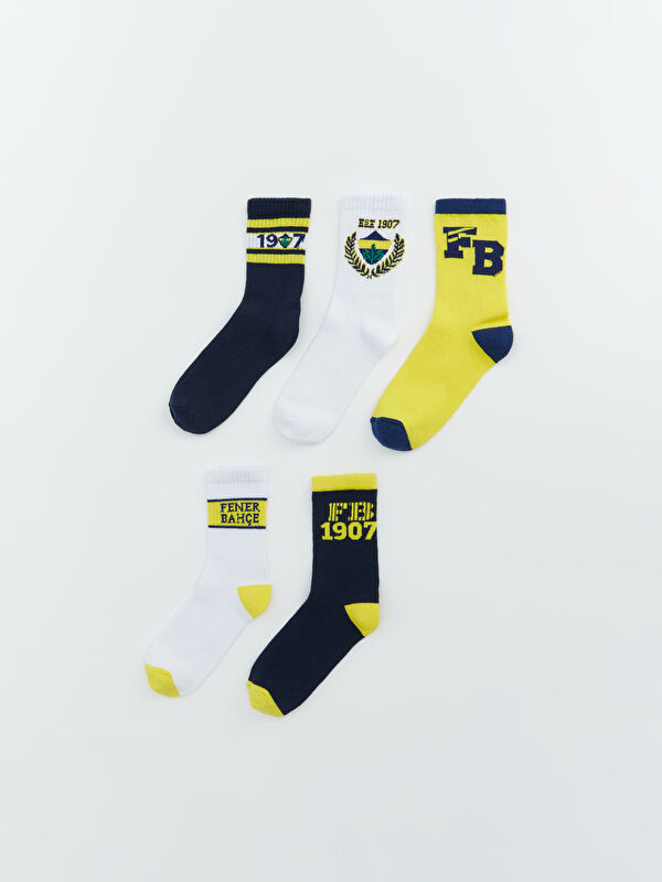 LCW Kids Fenerbahçe Desenli Erkek Çocuk Soket Çorap 5'li