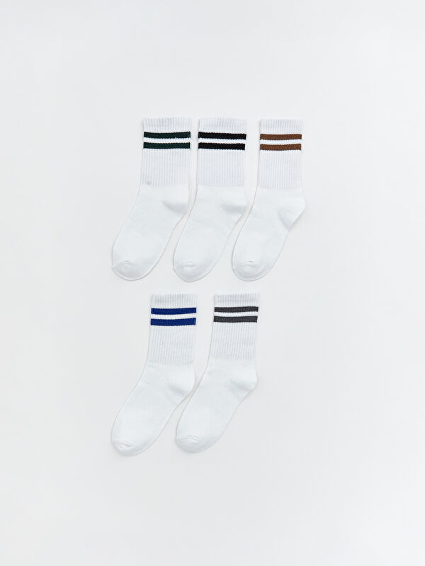LCW Kids Striped Boys' Ankle Socks 5 Pack