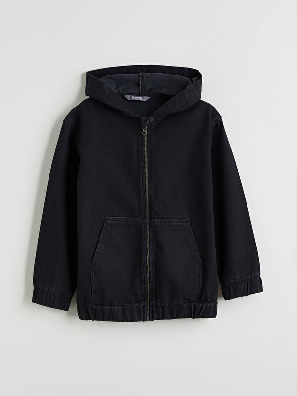 LCW Kids Kapüşonlu Erkek Çocuk Jean Ceket