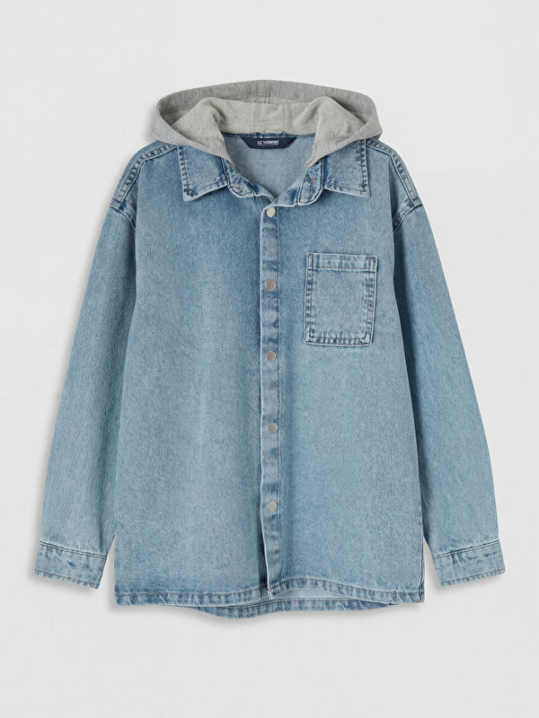 LCW Kids Kapüşonlu Erkek Çocuk Jean Gömlek