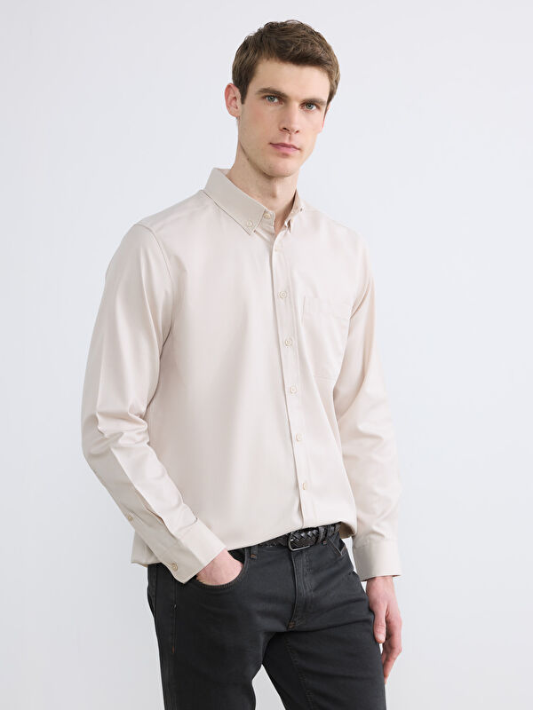 LCWAIKIKI Classic Regular Fit Gabardine Men's Shirt