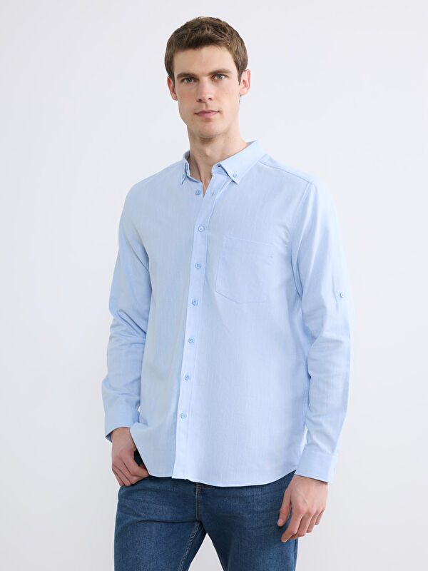 LCWAIKIKI Classic Regular Fit Linen Blend Men's Shirt