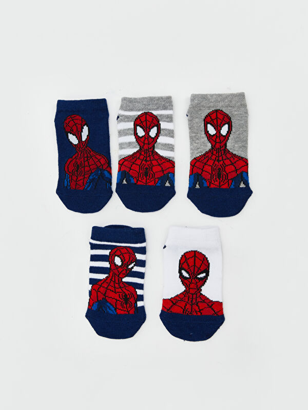 LCW Kids Spider-Man Desenli Erkek Çocuk Patik Çorap 5'li