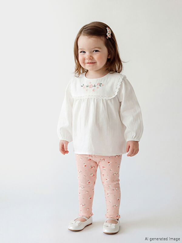 LCW baby гүлді нәресте қызға арналған блуза мен леггинстер