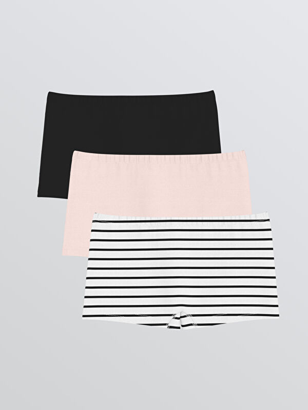 LCW Kids Striped Girls' Boxer 3-Pack