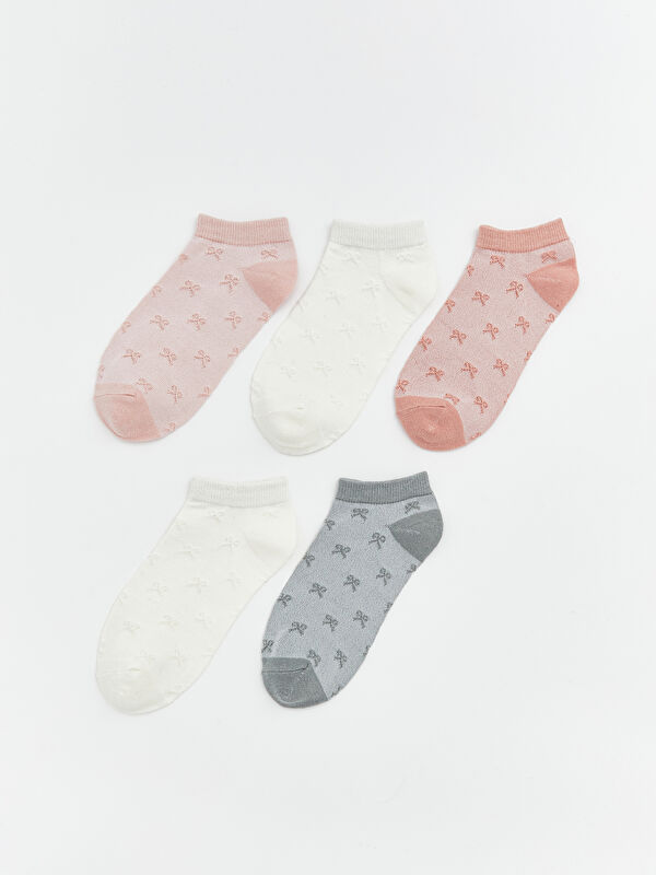 LCW DREAM Bow Patterned Women's Trainer Socks 5 Pack