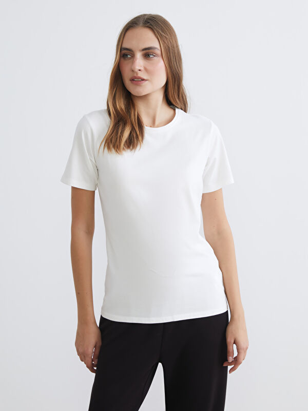 LCWAIKIKI Basic Әйелдерге арналған футболка crew neck
