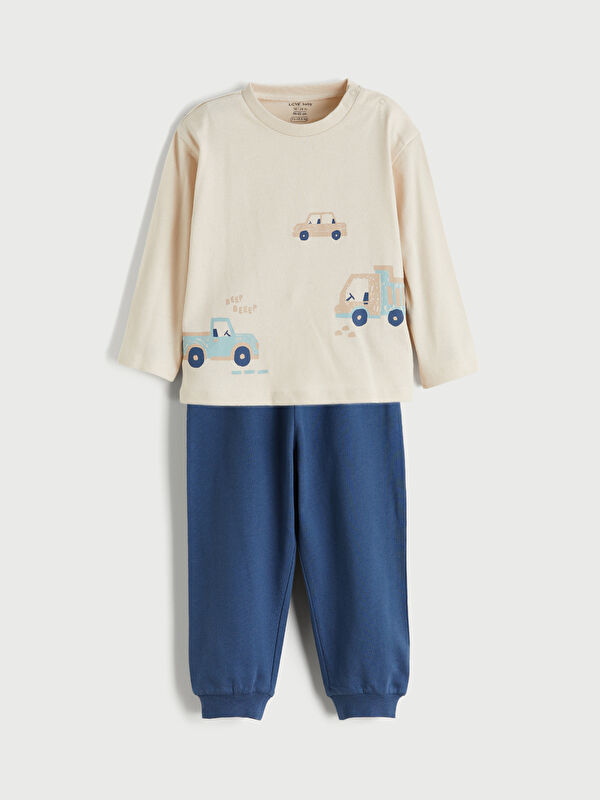 LCW baby Printed Baby Boys' Sweatshirt and Sweatpants