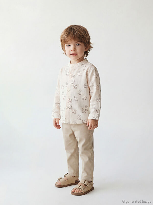 LCW baby Hakim Yaka Erkek Bebek Gömlek ve Pantolon