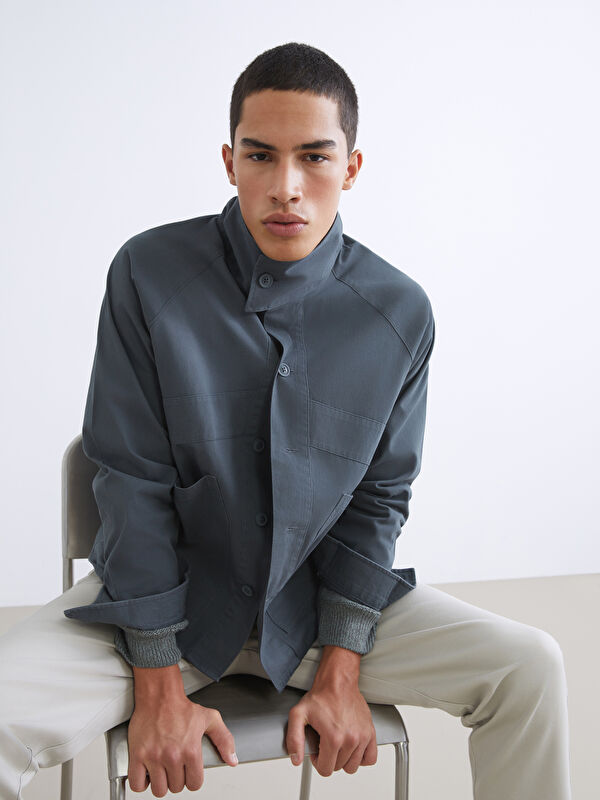 XSIDE Loose Fit Gabardin Erkek Gömlek Ceket